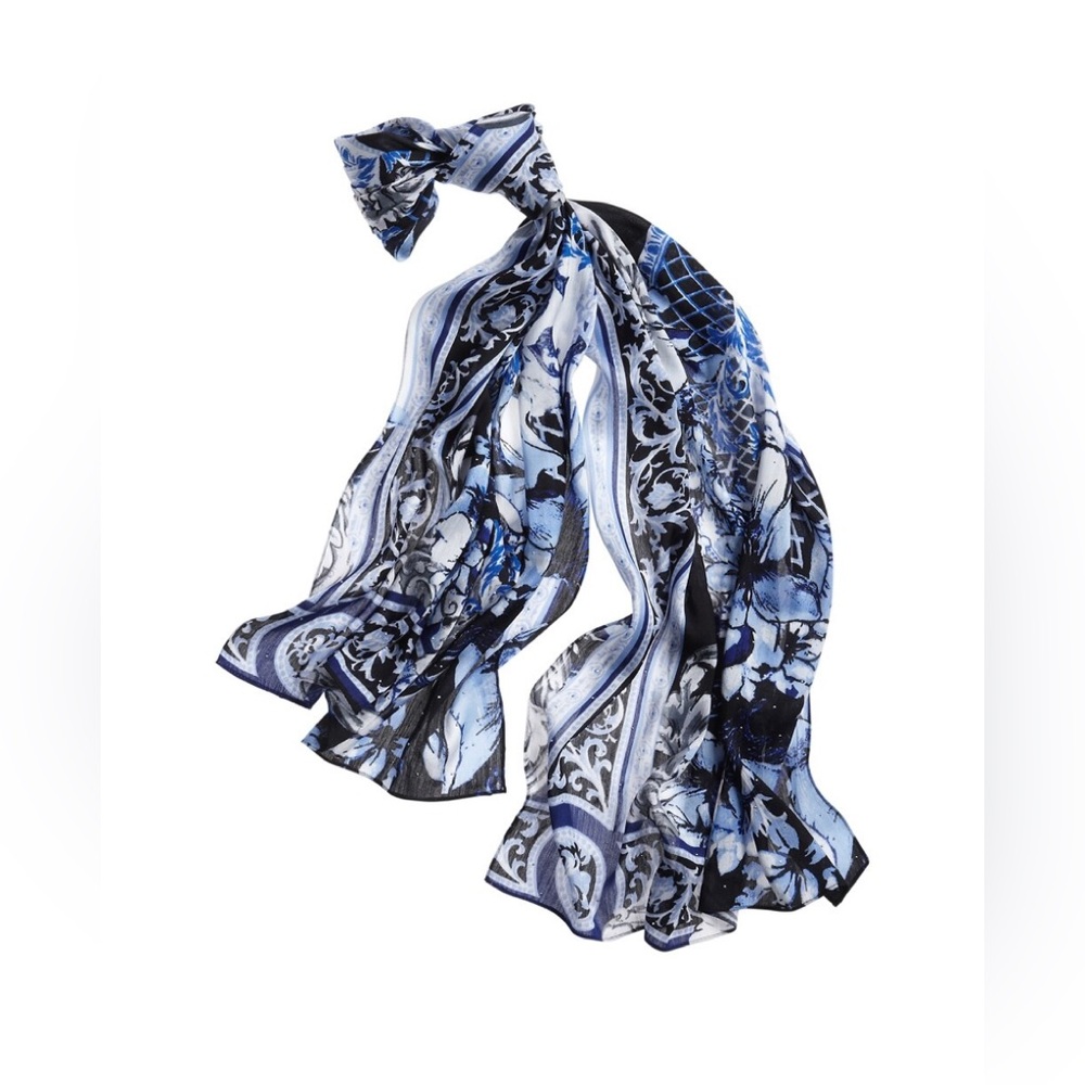 White House Black Market Studded Angelica Scarf Floral Print